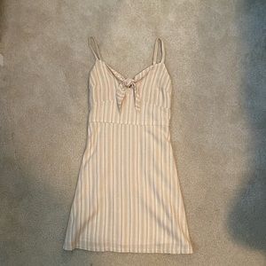 Hollister yellow and white striped dress